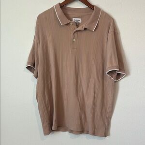 GOODFELLOW Tan Textured Short Sleeve Polo
